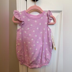 Cat & Jack Lavender Star Print Ruffle Top